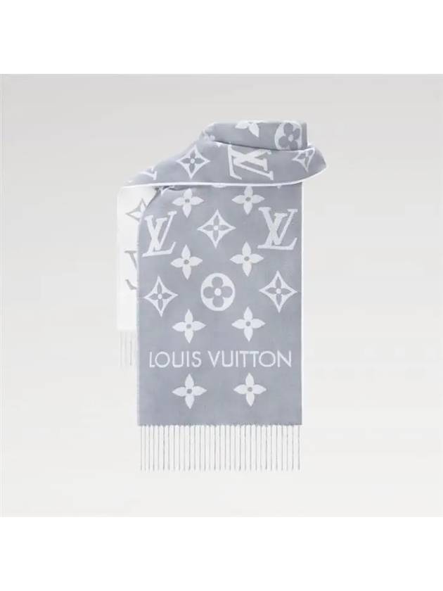 LV Essential Monogram Wool Scarf Light Grey - LOUIS VUITTON - BALAAN 3