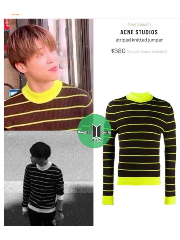 Black and Blue Striped HighNeck Slim Sweater - ACNE STUDIOS - BALAAN 7