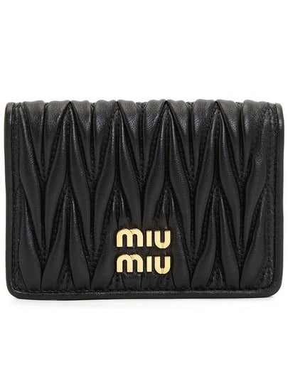 Matelasse Nappa Leather Card Wallet Black - MIU MIU - BALAAN 2