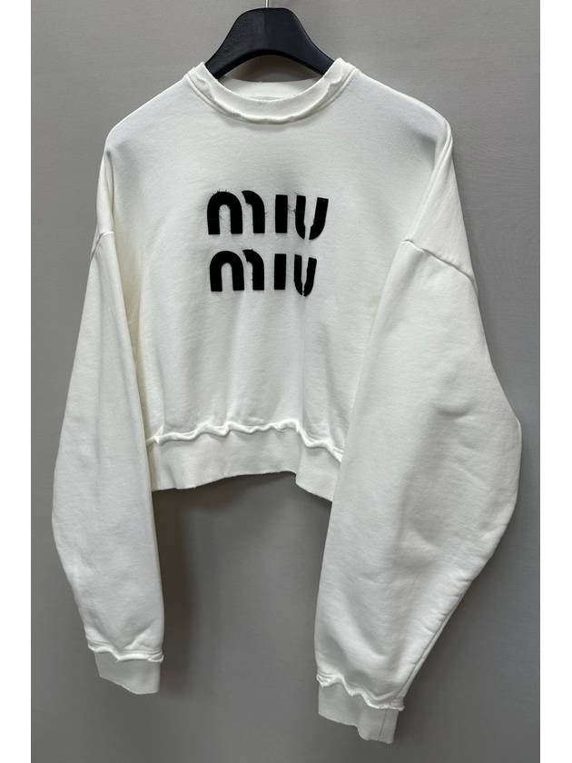 embroidered logo sweatshirt - MIU MIU - BALAAN 3