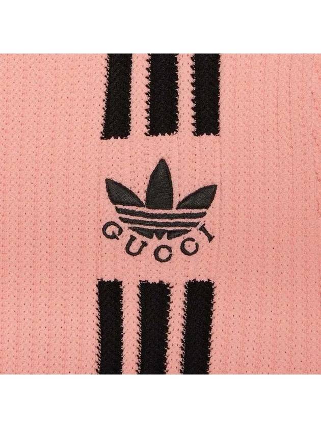 3 Stripe Crop Knit Top Pink - GUCCI - BALAAN 3