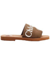 Woody Logo Flat Mule Slippers Brown - CHLOE - BALAAN 1