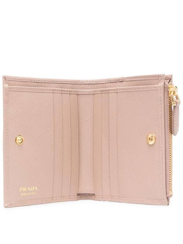 Small Saffiano Half Wallet Beige - PRADA - BALAAN 4