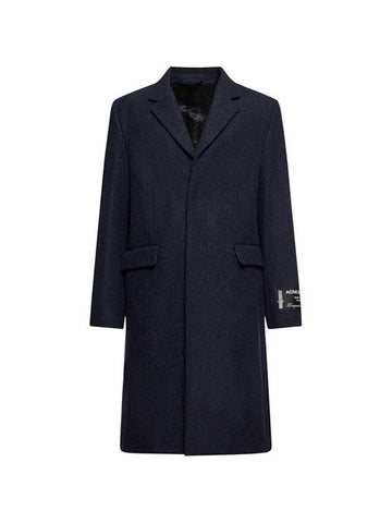 Logo Label Wool Single Coat Dark Navy - ACNE STUDIOS - BALAAN 1