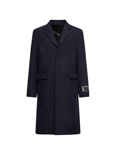 Logo Label Wool Single Coat Dark Navy - ACNE STUDIOS - BALAAN 1