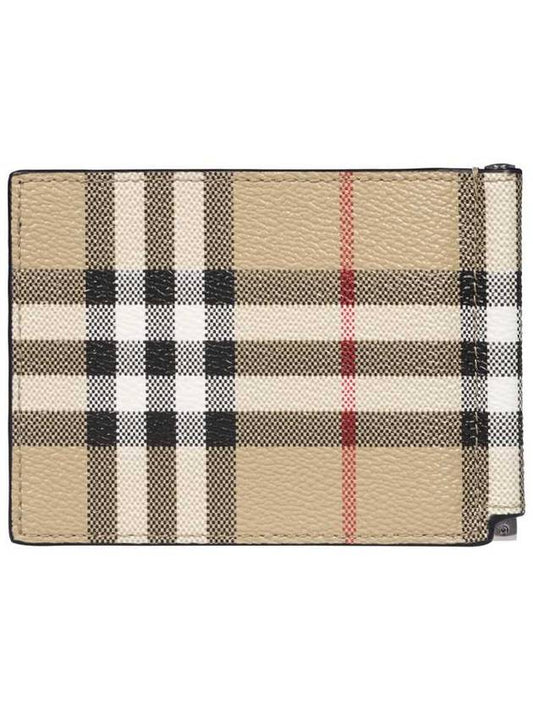 Men's Money Clip Vintage Check Money Clip Half Wallet Beige - BURBERRY - BALAAN 2