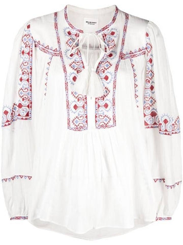 Kiledia Embroidery Blouse White - ISABEL MARANT - BALAAN 1