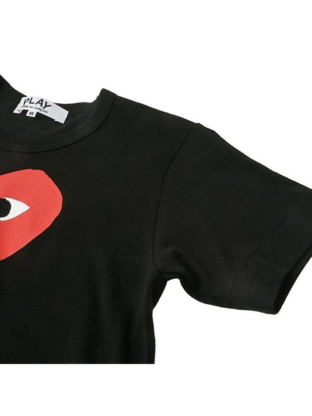 Women's Heart Short Sleeve T-Shirt AZ P1T111 051 BLACK - COMME DES GARCONS - BALAAN 9