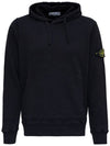 Waffen Patch Cotton Fleece Hoodie Black - STONE ISLAND - BALAAN 2