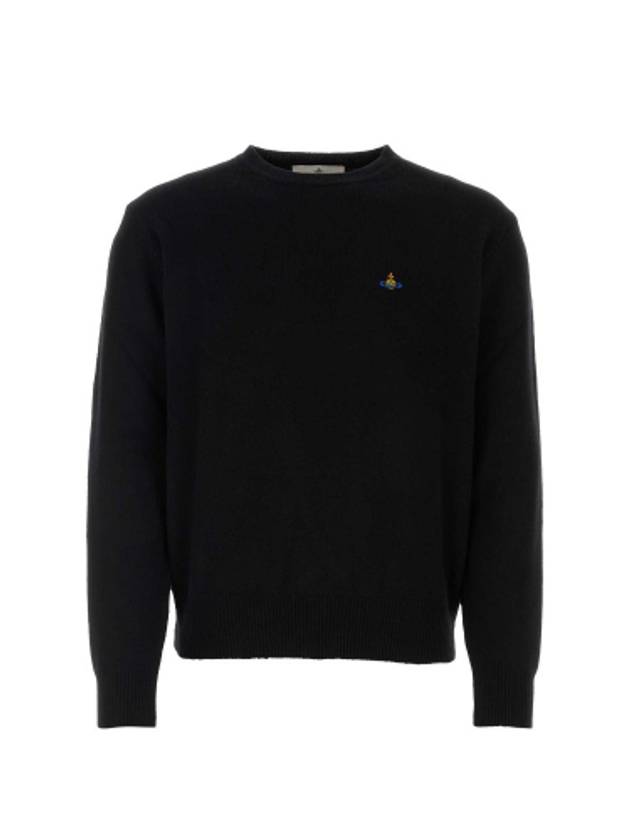 ORB Embroidered Crew Neck Knit Top Black - VIVIENNE WESTWOOD - BALAAN 2