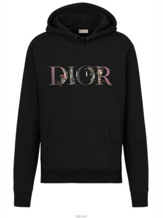 Logo Flower Oversized Hooded Sweatshirt Black Shop - DIOR - BALAAN 2