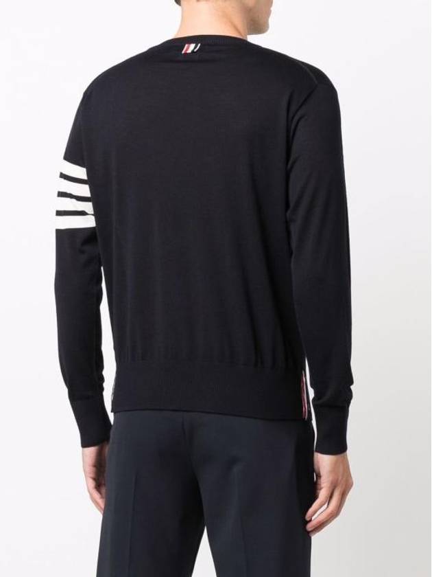 4 Bar Armband Classic Merino Wool Knit Top Navy - THOM BROWNE - BALAAN 5