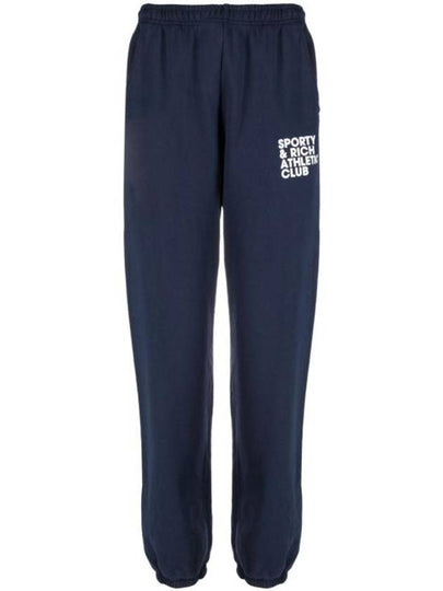 Side Logo Graphic Print Jogger Pants Navy - SPORTY & RICH - BALAAN 2