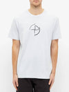 Men's Compass Embroidery Back Lettering Short Sleeve T-Shirt White - STONE ISLAND - BALAAN 4