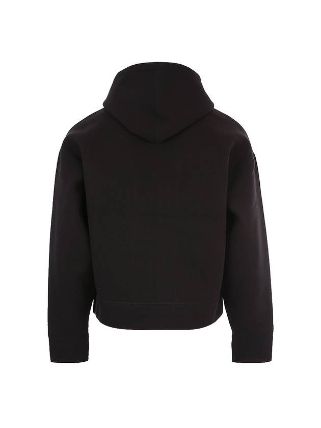 Wool Viscose Zip-Up Hoodie Black - AMI - BALAAN 6