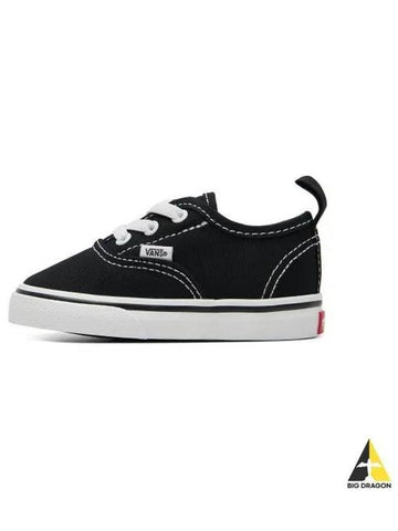 KIDS Authentic Elastic Lace Toddler Black True White - VANS - BALAAN 1