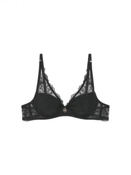 UNDERWEAR Women's Flower Lace Padded Bra Black 270601 - EMPORIO ARMANI - BALAAN 1