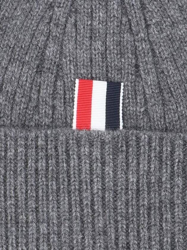 4 Bar Stripe Cashmere Beanie Grey - THOM BROWNE - BALAAN 4