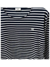 Triomphe Striped Cotton Jersey Long Sleeve T-Shirt White Navy - CELINE - BALAAN 6