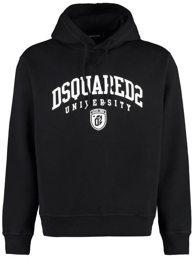 Logo Cotton Hoodie Black - DSQUARED2 - BALAAN 2