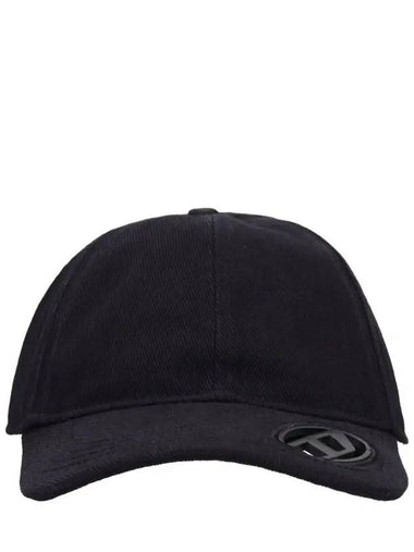 Logo Decorated Buckle Closure Cotton Baseball Ball Cap Black - DIESEL - BALAAN 1