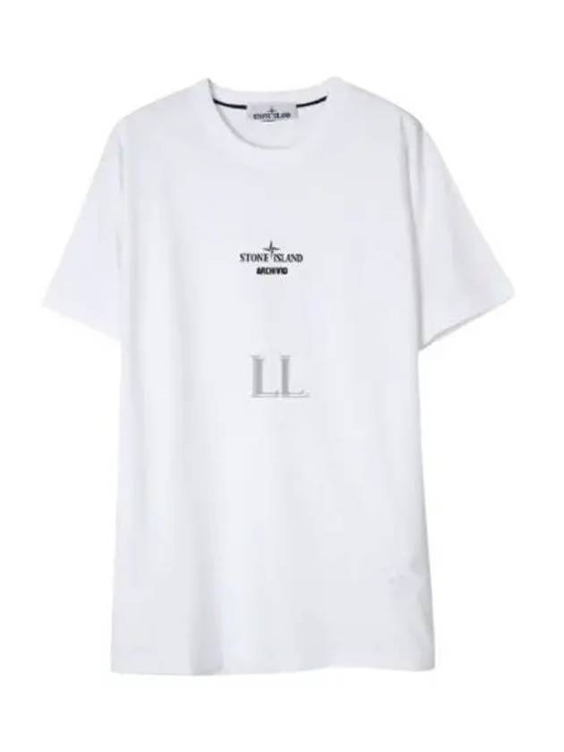 Archivio Project Lino Watro Cotton Jersey Short Sleeve T-Shirt White - STONE ISLAND - BALAAN 2