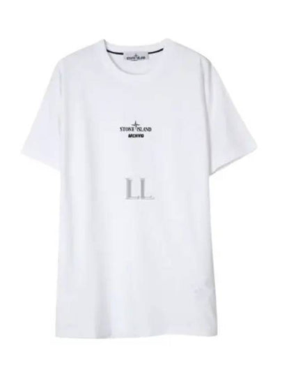 Archivio Project Lino Watro Cotton Jersey Short Sleeve T-Shirt White - STONE ISLAND - BALAAN 2