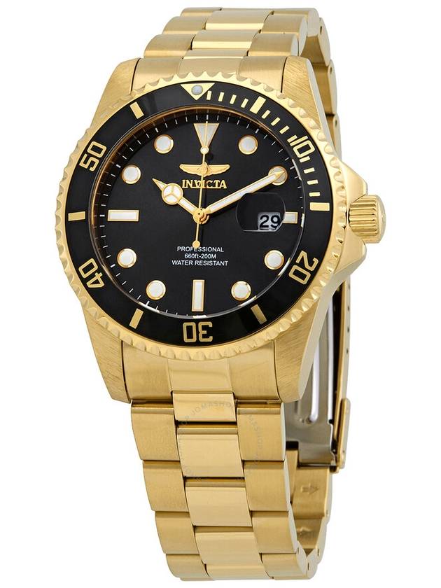 Invicta Pro Diver Quartz Black Dial Yellow Gold-tone Men's Watch 33271 - INVICTA - BALAAN 1