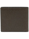 Pebble Grain Leather Half Wallet Dark Brown - THOM BROWNE - BALAAN 2