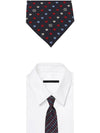 Interlocking G Heart Silk Jacquard Tie Blue - GUCCI - BALAAN 3