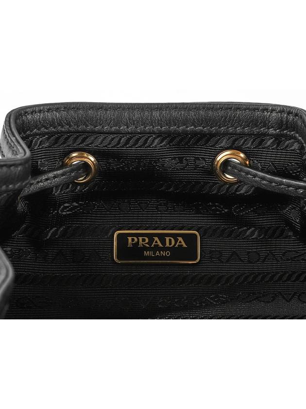 Logo Jacquard Lettering Bucket Bag Black - PRADA - BALAAN 11