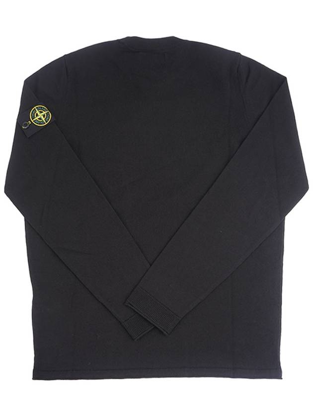 Raw Hand Cotton Crewneck Knit Top Black - STONE ISLAND - BALAAN 3