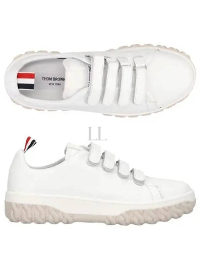 Vitello Calf Court Low Top Sneakers White - THOM BROWNE - BALAAN 2