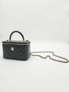 Gold Hardware Chain Lambskin Cosmetic Cross Bag Black - CHANEL - BALAAN 9