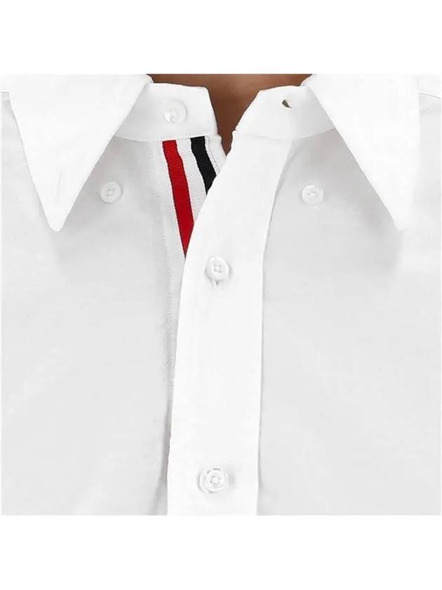 Men's Logo Patch Classic Cotton Long-Sleeve Shirt White - THOM BROWNE - BALAAN 3