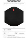 Leather Zipper Tablet Small Clutch Bag Black - THOM BROWNE - BALAAN 3