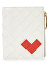 Intrecciato Heart Detail Leather Half Wallet White - BOTTEGA VENETA - BALAAN 2