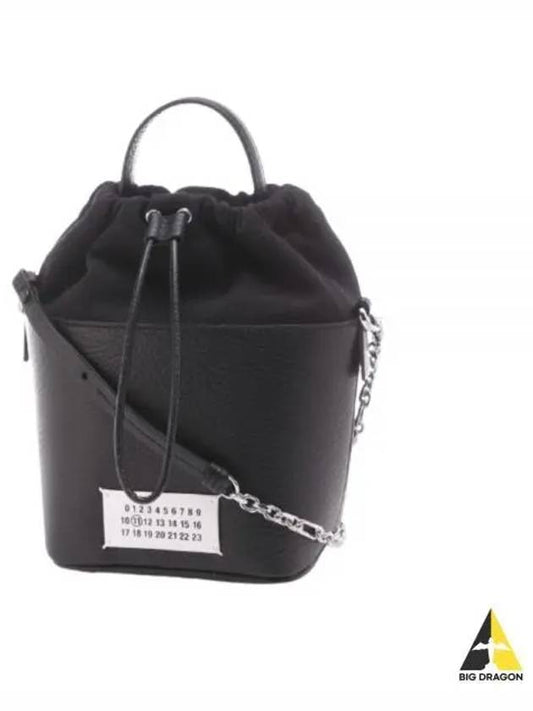 5AC Number Logo Texture Leather Bucket Bag Black - MAISON MARGIELA - BALAAN 2