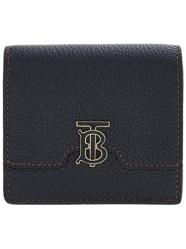 TB Grainy Leather Half Wallet Black - BURBERRY - BALAAN 1