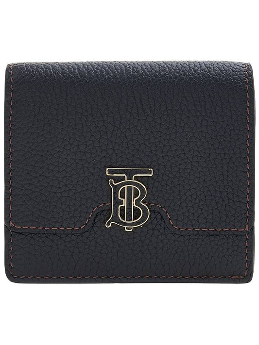 TB Grainy Leather Half Wallet Black - BURBERRY - BALAAN 1