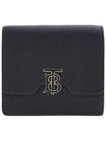 TB Grainy Leather Half Wallet Black - BURBERRY - BALAAN 1