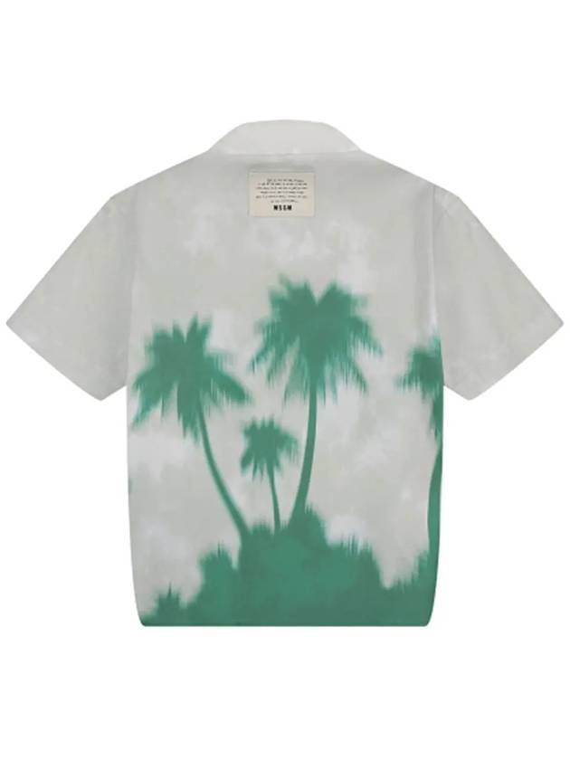 Kids Palm Tree Print Short Sleeve Shirt Green MS029026 080 - MSGM - BALAAN 3