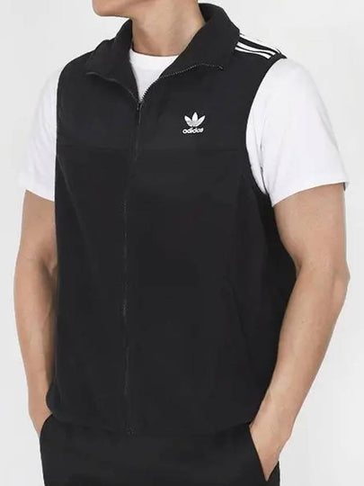 3 Stripe Microfleece Vest Black - ADIDAS - BALAAN 2