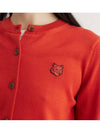 Bold Foxhead Regular Fit Cardigan Red Women s - MAISON KITSUNE - BALAAN 2