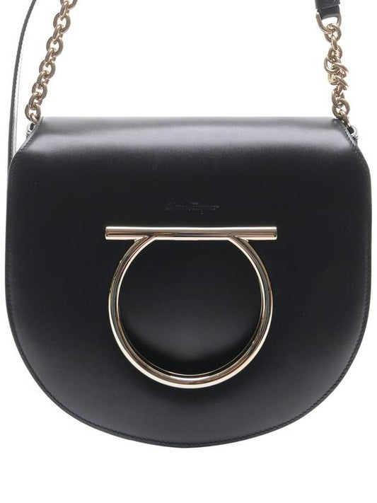 Salvatore Gancini Bella Large Cross Bag Black - SALVATORE FERRAGAMO - BALAAN.