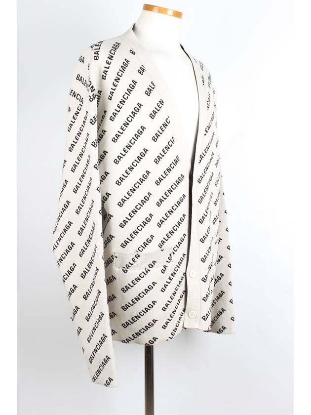 All over multi logo cardigan L - BALENCIAGA - BALAAN 6