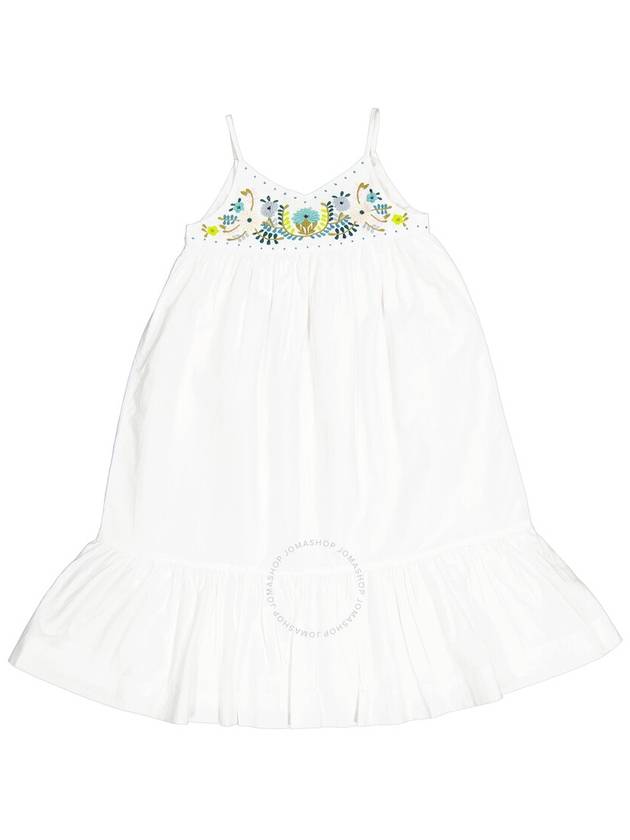 Bonpoint Girls Blanc Lait Anya Floral-Embroidered Cotton Dress, Size 4A - BONPOINT - BALAAN 1