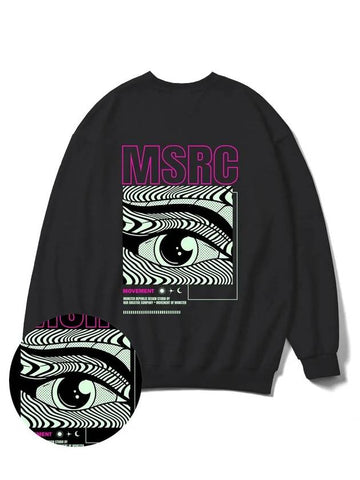 Of the Eye Vivid Pink Overfit Sweatshirt Black - MONSTER REPUBLIC - BALAAN 1