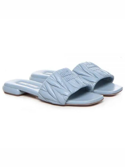 23 5XX605 3LM5 F0012 Matelasse Nappa Leather Slides - MIU MIU - BALAAN 2