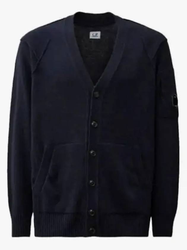 Lambswool GRS Buttoned Cardigan Navy - CP COMPANY - BALAAN 2